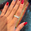 Anniversary Band 2.5 CT 5 Stone Natural Diamond Radiant Cut 18K White Gold Ring
