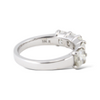 Anniversary Band 2.5 CT 5 Stone Natural Diamond Radiant Cut 18K White Gold Ring