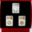 2018 Royal Hawaiian Mint 125th Anniversary 3-Coin Proof Set graded PF 70 Ultra Cameo by NGC Gold and Silver Box and Papers
