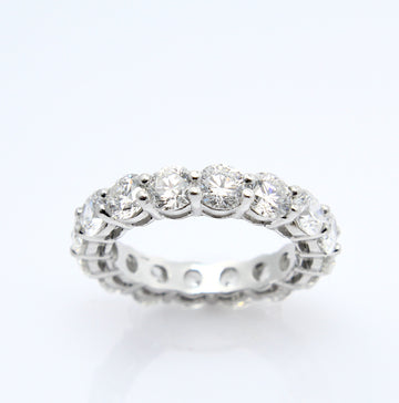 Eternity Band 3.90ct-4ct Platinum Natural Round Diamond Ring Size 4.5 For Women