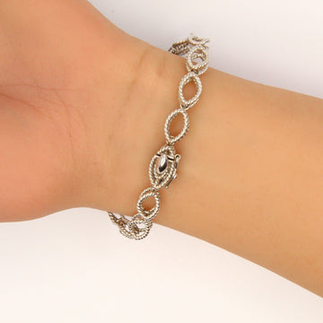 Estate Roberto Coin Bracelet 18k Solid White Gold 6.75 Inch Oval Link