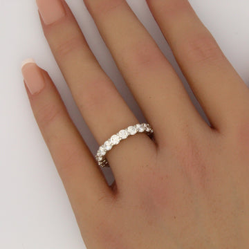 Estate Platinum 3.00 ct Natural Diamond Eternity Ladies Band Ring G Size 7