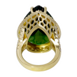Impressive 41.21 CT Green Tourmaline and Diamond Ring 18K Yellow Gold GIA Size 6.5