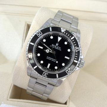 Rolex Submariner (No Date) 40 Steel Black Lacquer Dial Black Glossy Bezel Oyster Bracelet FULL SET BOX PAPERS 2007