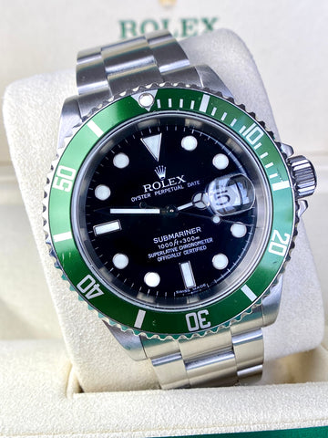 Rolex Submariner Date Kermit Steel Green Bezel 50th Anniversary Ref.16610 LV Year 2006
