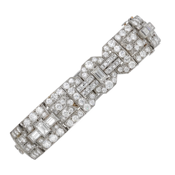 Tiffany & Co Antique Art Deco Diamond Bracelet 22 CT 950 Platinum Old European 7.25 Inch