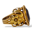 Art Nouveau Antique Amethyst Ring 13K - 18K Yellow Gold Ring Flower Size 7