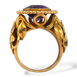 Art Nouveau Antique Amethyst Ring 13K - 18K Yellow Gold Ring Flower Size 7
