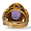 Art Nouveau Antique Amethyst Ring 13K - 18K Yellow Gold Ring Flower Size 7
