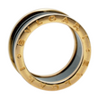BVLGARI BULGARI B.zero1 Black Ceramic Band Ring 18K Yellow Gold Size 56 12 mm