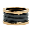 BVLGARI BULGARI B.zero1 Black Ceramic Band Ring 18K Yellow Gold Size 56 12 mm