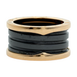 BVLGARI BULGARI B.zero1 Black Ceramic Band Ring 18K Yellow Gold Size 56 12 mm
