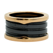 BVLGARI BULGARI B.zero1 Black Ceramic Band Ring 18K Yellow Gold Size 56 12 mm
