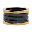BVLGARI BULGARI B.zero1 Black Ceramic Band Ring 18K Yellow Gold Size 56 12 mm