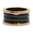 BVLGARI BULGARI B.zero1 Black Ceramic Band Ring 18K Yellow Gold Size 56 12 mm