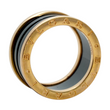 BVLGARI BULGARI B.zero1 Black Ceramic Band Ring 18K Yellow Gold Size 56 12 mm
