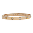CARTIER Love 10 Diamonds Bracelet Classic Model 5.8 mm 18K Rose Gold Size 17 - Pouch, Service Papers