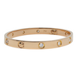 CARTIER Love 10 Diamonds Bracelet Classic Model 5.8 mm 18K Rose Gold Size 17 - Pouch, Service Papers
