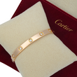 CARTIER Love 10 Diamonds Bracelet Classic Model 5.8 mm 18K Rose Gold Size 17 - Pouch, Service Papers