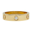 CARTIER Love 3 Diamonds Classic Model Ring 5.5 mm 18K Yellow Gold Size 62 Pouch, Service Papers