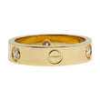 CARTIER Love 3 Diamonds Classic Model Ring 5.5 mm 18K Yellow Gold Size 62 Pouch, Service Papers