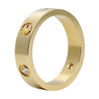 CARTIER Love 3 Diamonds Classic Model Ring 5.5 mm 18K Yellow Gold Size 62 Pouch, Service Papers