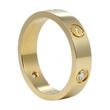 CARTIER Love 3 Diamonds Classic Model Ring 5.5 mm 18K Yellow Gold Size 62 Pouch, Service Papers