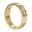 CARTIER Love 3 Diamonds Classic Model Ring 5.5 mm 18K Yellow Gold Size 62 Pouch, Service Papers