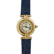 Cartier Colisee Vermeil 24mm White Roman Dial Quartz 18K Yellow Gold Plated Ref. 590002 1990's