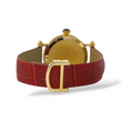 Cartier Diabolo 32mm 18K Yellow Gold White Roman Dial Quartz Leather Red Band Ref. 1420 0 Original Box and Papers Gold Deployment Buckle
