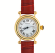 Cartier Diabolo 32mm 18K Yellow Gold White Roman Dial Quartz Leather Red Band Ref. 1420 0 Original Box and Papers Gold Deployment Buckle