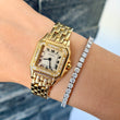 Cartier Panthère 22 18K Yellow Gold Factory Diamond Bezel White Roman Cream Dial Ref.866919