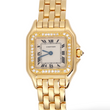 Cartier Panthère 22 18K Yellow Gold Factory Diamond Bezel White Roman Cream Dial Ref.866919