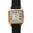 Cartier Santos Dumont 44 Manual Wind Silver Dial 18K Rose Gold Black Leather Band Ref. W2006951 FULL SET BOX PAPERS DISC 2008
