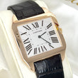Cartier Santos Dumont 44 Manual Wind Silver Dial 18K Rose Gold Black Leather Band Ref. W2006951 FULL SET BOX PAPERS DISC 2008