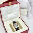 Cartier Santos Dumont 44 Manual Wind Silver Dial 18K Rose Gold Black Leather Band Ref. W2006951 FULL SET BOX PAPERS DISC 2008