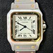 Cartier Santos Carree 29 mm Automatic Two-Tone White Roman Dial 18K Yellow Gold Steel Ref 1172961 SERVICED