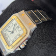 Cartier Santos Carree 29 mm Automatic Two-Tone White Roman Dial 18K Yellow Gold Steel Ref 1172961 SERVICED