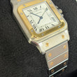 Cartier Santos Carree 29 mm Automatic Two-Tone White Roman Dial 18K Yellow Gold Steel Ref 1172961 SERVICED