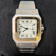 Cartier Santos Carree 29 mm Automatic Two-Tone White Roman Dial 18K Yellow Gold Steel Ref 1172961 SERVICED