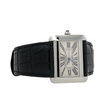 Cartier Tank Divan XL 38mm Automatic White Roman Dial Steel Black Leather Band REF 2612
