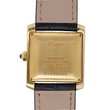 Cartier Tank Française Automatic 28mm 18K Yellow Gold White Roman Dial Black Leather Band Serviced