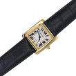 Cartier Tank Française Automatic 28mm 18K Yellow Gold White Roman Dial Black Leather Band Serviced