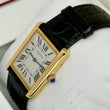 Cartier Tank Solo 27mm 18K Yellow Gold Steel Quartz White Roman Dial Black Leather Band ORIGINAL BOX REF 3167 REF W5200004