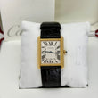 Cartier Tank Solo 27mm 18K Yellow Gold Steel Quartz White Roman Dial Black Leather Band ORIGINAL BOX REF 3167 REF W5200004