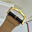 Cartier Tank Solo 27mm 18K Yellow Gold Steel Quartz White Roman Dial Black Leather Band ORIGINAL BOX REF 3167 REF W5200004