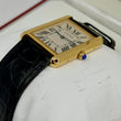 Cartier Tank Solo 27mm 18K Yellow Gold Steel Quartz White Roman Dial Black Leather Band ORIGINAL BOX REF 3167 REF W5200004