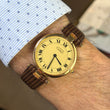 Cartier Vendome Must De Cartier 30mm Quartz Gold Plated Silver Leather Brown Band 1990s Vermeil 20 Microns Ref 590003