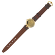 Cartier Vendome Must De Cartier 30mm Quartz Gold Plated Silver Leather Brown Band 1990s Vermeil 20 Microns Ref 590003