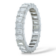 Contemporary 2.74 CT Emerald Cut Natural Earth Mined Diamond Eternity Band Classic Eternity Band 14K White Gold